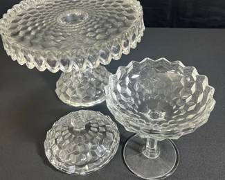 Fostoria Cake Platter And Candy Dish