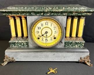 Antique Seth Thomas Adamantine Finish Mantle Clock Early 1900S