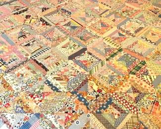 Vintage Queensized quilt topper Hand Stitched