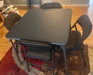 FivePiece Padded Card Table Set  Folding Table with 4 Upholstered Chairs