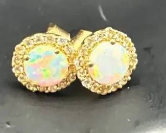 10k Gold Opal Earrings