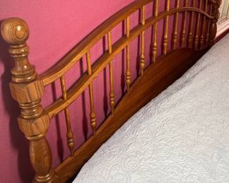 Oak King Headboard And Adjustable Frame Two Separate Mattresses