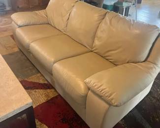 Tan Couch Pleather Or Leather 