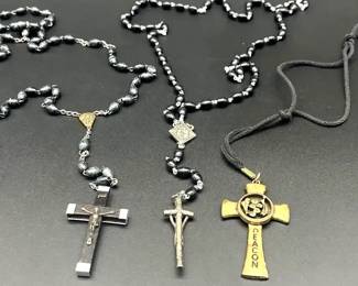 Catholic Rosaries Cross Necklace 