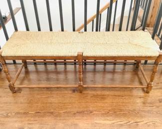 Wicker Topped Entry Bench