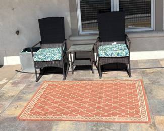 Outdoor Chairs and Rug