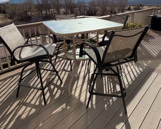 Bar Height Table with Umbrella