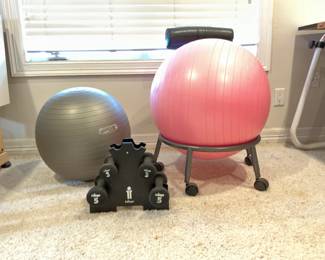 Fitness Balls, Chair & Weights