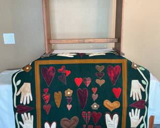 Quilt Rack with Quilt