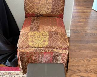 Padded Chair with Cube Footstool