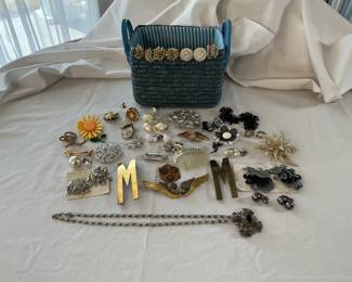 Vintage Brooch and Clip-On Earrings