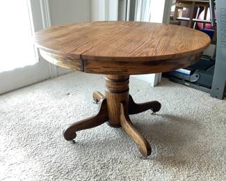 Antique Oak Round Dining Table
