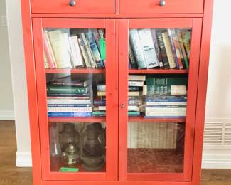 Red Glass Door Bookshelf