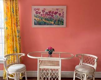 Nesting Rattan Bistro Set, $250 (artwork sold)