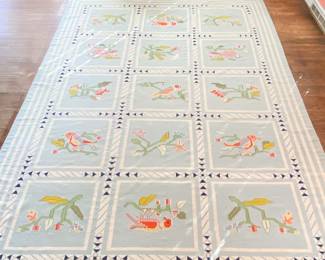 1980s Vintage 10x14 Bird Motif Woven Rug, $1200