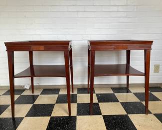 Two-Tier Wood Side Tables