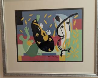 framed art print of the 1952 artwork titled "La Tristesse du Roi" (The Sorrows of the King) by Henri Matisse
