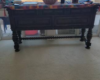 carved Spanish-style console table
