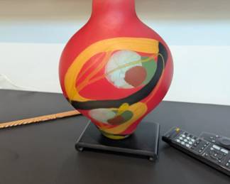 hand-blown art glass vase created by Romanian artist Ioan Nemtoi