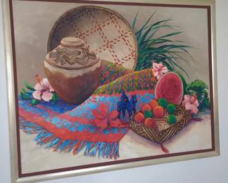 framed oil painting titled "Southwest Still Life" by artist C. Benolt