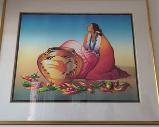 framed lithograph titled "Zia Benita" by the renowned Navajo artist R.C. Gorman