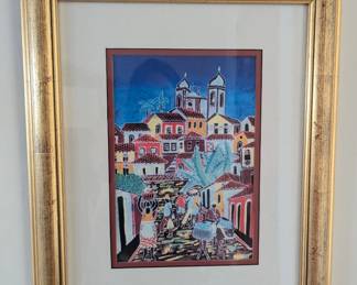 Brazilian batik painting artwork by artist Luiz Mendes