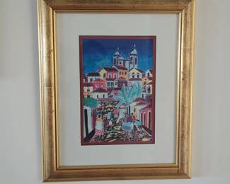 Brazilian batik painting artwork by artist Luiz Mendes