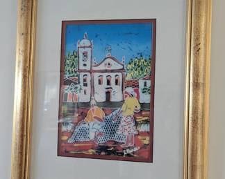 Brazilian batik painting artwork by artist Luiz Mendes