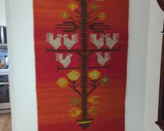 vintage handwoven wool tapestry