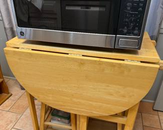 Drop Leaf Table with Stools, Microwave