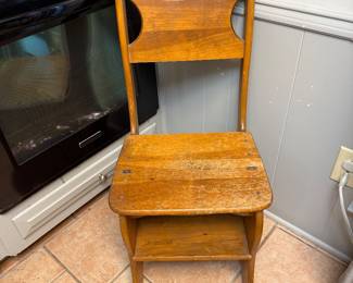 Wooden Folding Library Ladder Chair