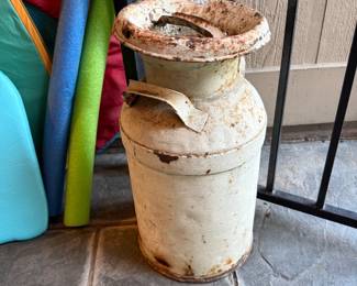 Vintage metal milk can