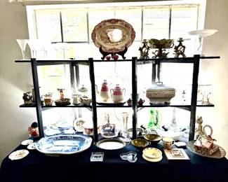 Glassware, Teapots, China, etc.