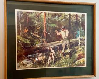 "Quail Hunter with Dog" Framed James Sessions Print