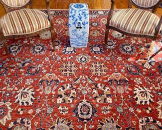 Area Rug (Rust, Navy, Cream)