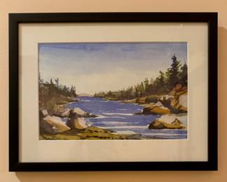 "Maine" Watercolor, Signed