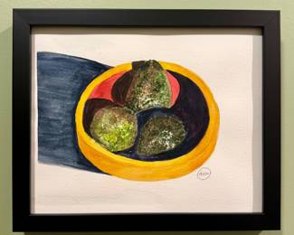 "Avocados" Watercolor, Signed