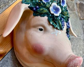Sonya McGill Ceramic Pig, Signed