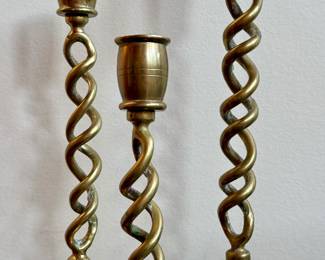 Barley Twisted Brass Candlesticks
