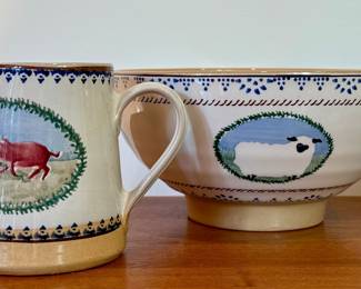 Nicolas Mosse Pottery (Ireland) Pitcher and Mixing Bowl