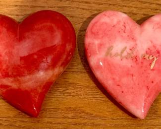 Alabaster Heart Paperweights