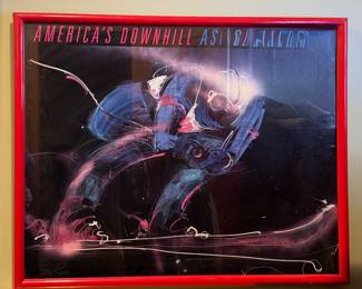 "American's Downhill" Framed Terry Rose Poster