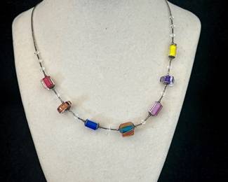 Sterling Silver & Glass Bead Necklace