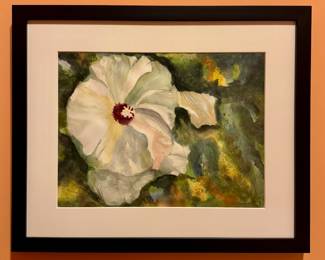 "Hibiscus" Watercolor, Signed