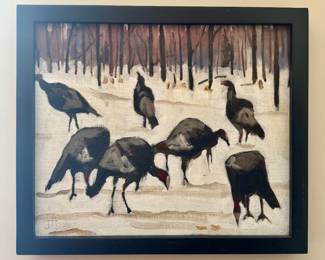 "Turkey's" Oil on Canvas, Signed
