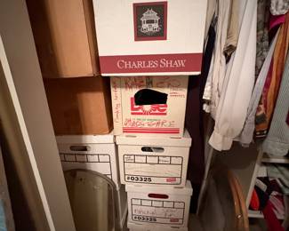 Sewing room full. *Fill a bag with fabric, thread, patterns *