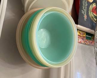 TUPPERWARE!  We have quite a few pieces of vintage T in good condition!