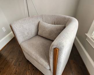 Wood Trimmed Swivel Chair