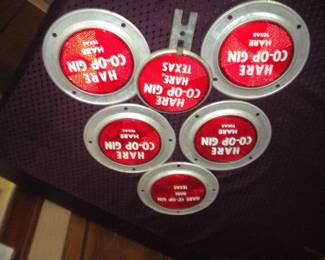 Give aways Hare, Texas co-op gin trailer and license plate reflectors