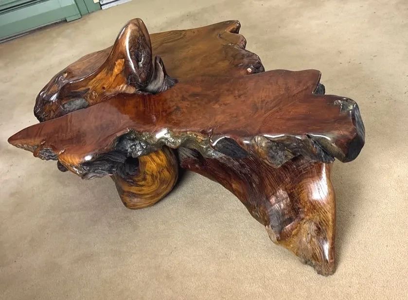 001 Giant Old Growth Redwood Burl Coffee Table